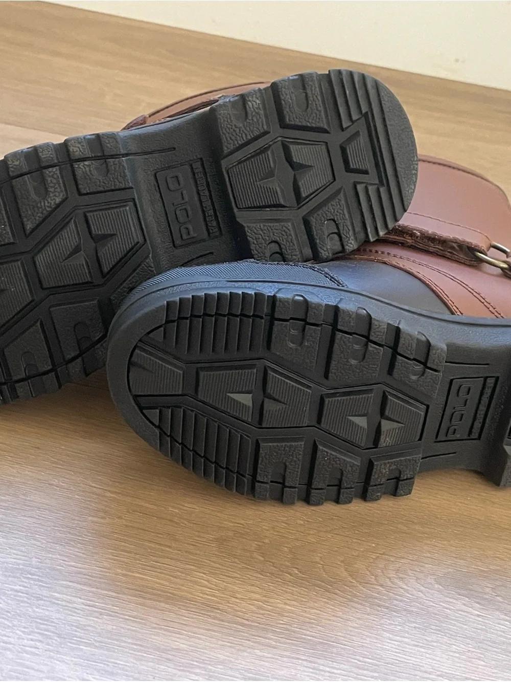 Ralph Lauren Leather Brown and Black Kids Winter Boots